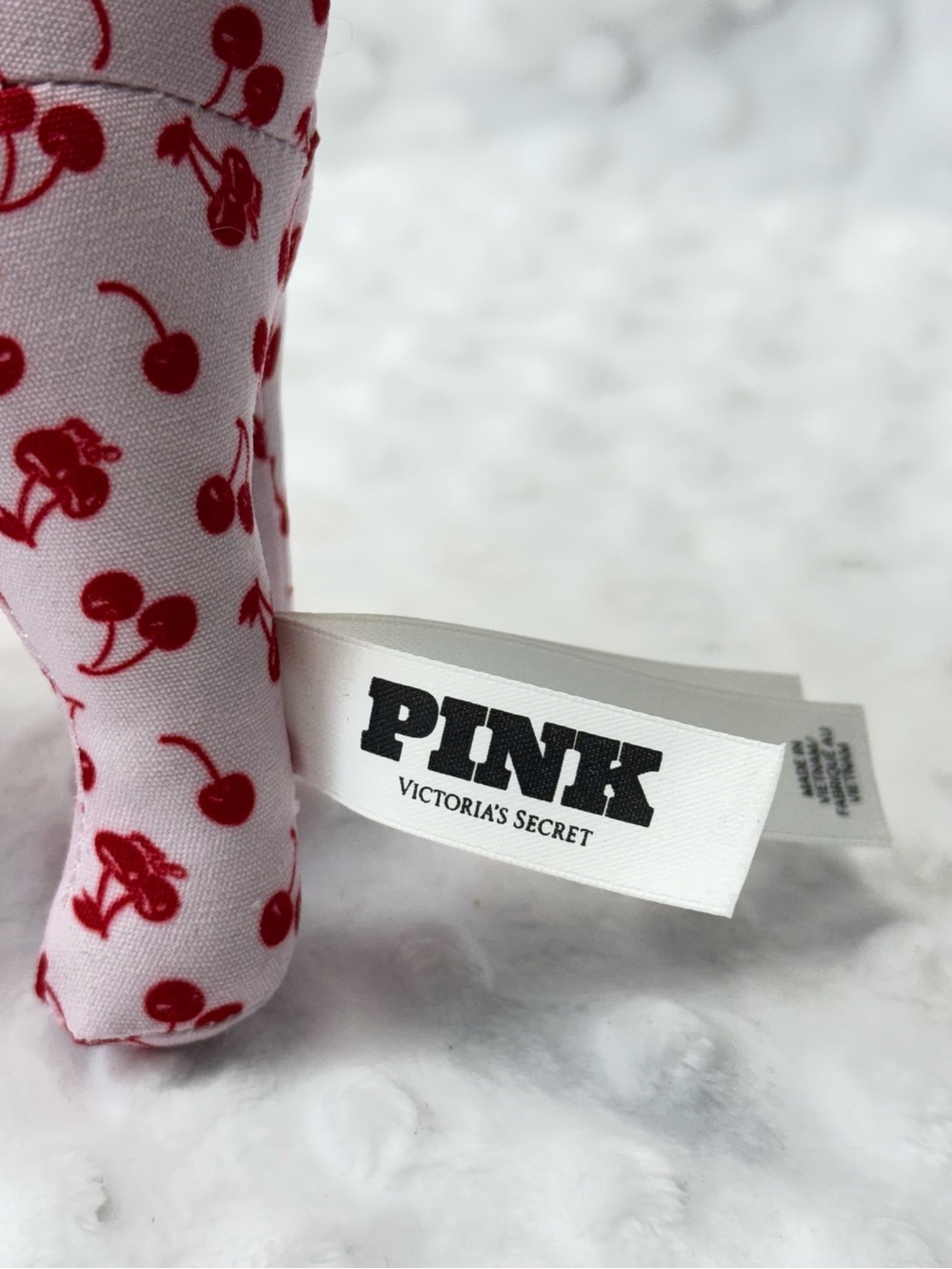 Pink by Victoria Secret Galentines Limited Edition Print Plush Dog Red Ribbon - Picture 5 of 5